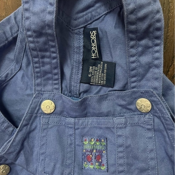 NWT Vintage Honors Blue Shortalls Short Overalls Romper 6-9 months - Picture 5 of 7